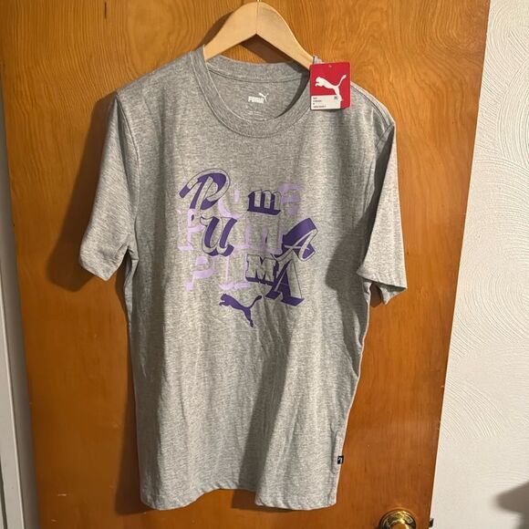 Puma Tshirt Mens Medium Gray Purple - Picture 1 of 2